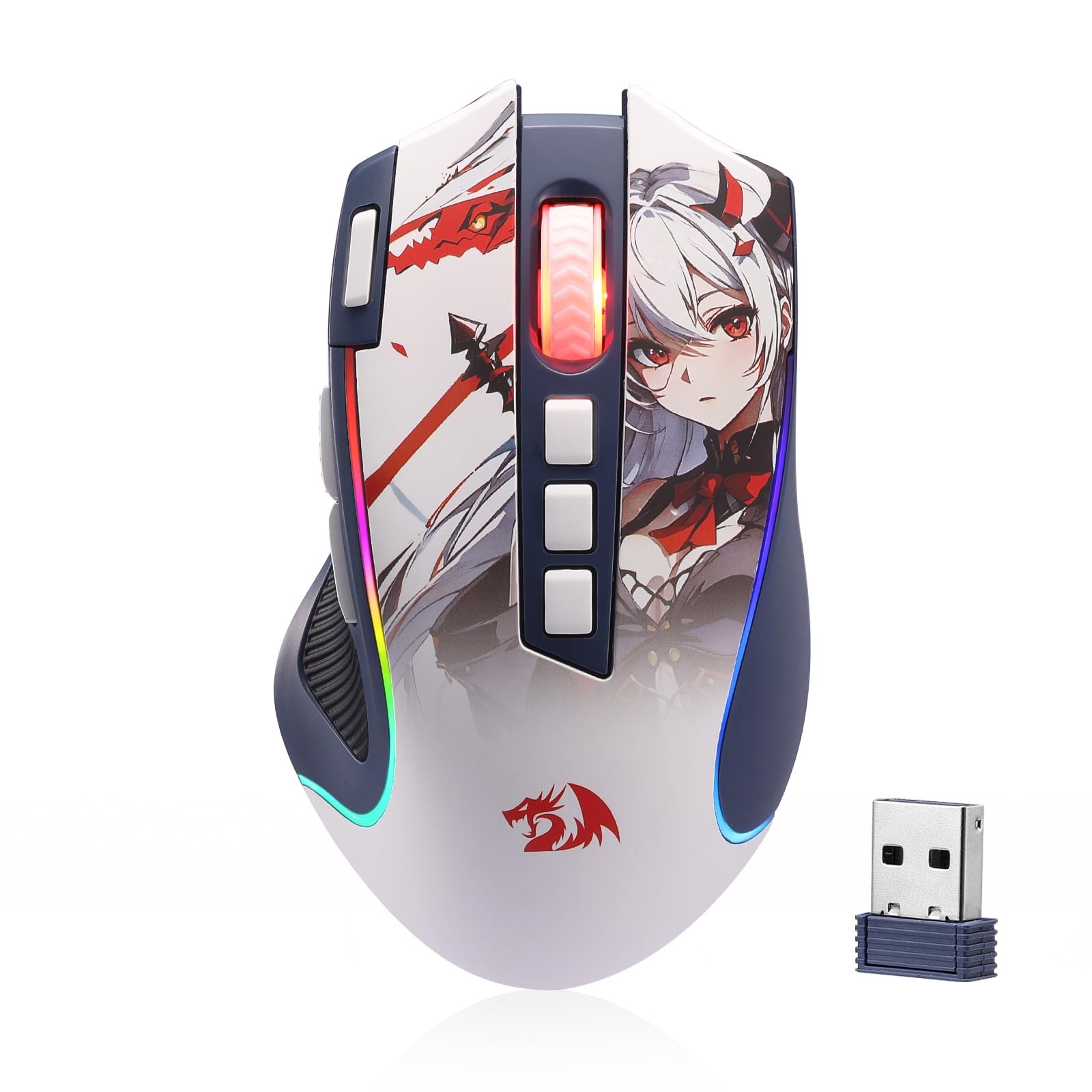 M612AK RGB Anime Gaming , 8000 DPI Wired/Wireless Optical with 9 Programmable...