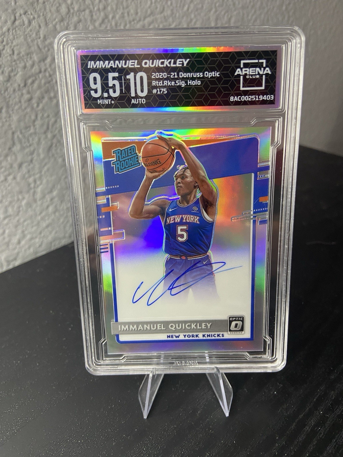 2020-21 Donruss Optic Immanuel Quickley Rated Rookie Holo Auto #175 Graded 9.5🔥