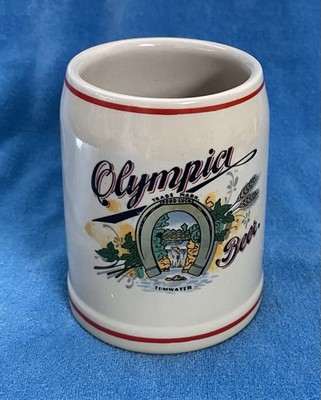 Vintage Olympia Beer Stoneware Mug Stein Horseshoe Logo