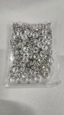 200PCS Rhinestone Spacer Beads for Pens 8mm Silver Rondelle Crystal Beads