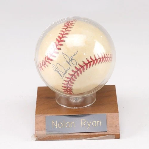 Nolan Ryan Signed Baseball and Signed Photo Texas Rangers Memorabilia Autograph