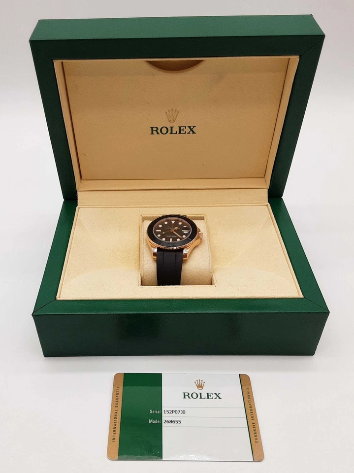 Rolex 268655 37 Yacht Master 18k Rg Black Dial Oysterflex Watch Do0125lsxzxde - Image 2 of 4