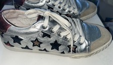 ASH Majestic Silver/Red/ White Star Leather trainers. Size 7/40