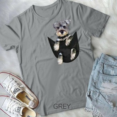 Schnauzer Dog in Pocket Puppy Gifts T Shirt Unisex T shirt