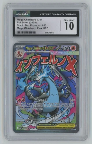 2025 Pokemon Black Star Promo UPC Mega Charizard X ex CGC 10 #023 B