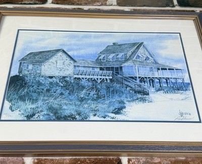 Larry Johnson Wood Nags Head Outer Banks Lithograph 108/600 Limited Signed Frame