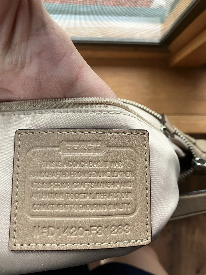 Coach Charlie Python Embossed Leather Tote Bag F31283 Beige SEE PICS - Image 3 of 4