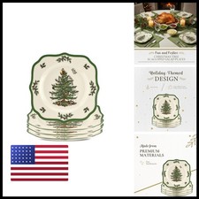 Spode Christmas Tree Christmas Tree Scalloped Salad Plate - Set Of 4 1697928