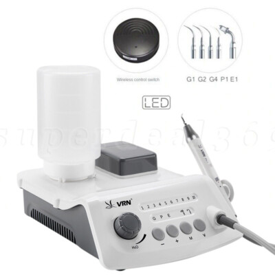 Dental Wireless Ultrasonic Scaler VRN-A8 LED Handpiece +G1, G2, G4, P1, E1 Tips