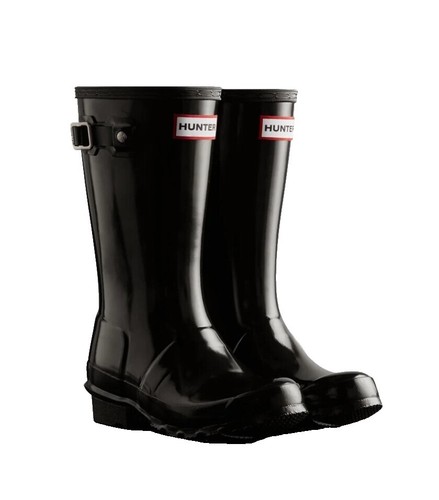 Hunter Girls Rain Boots Starcloud Glitter Black Tall US Size  display picture 1