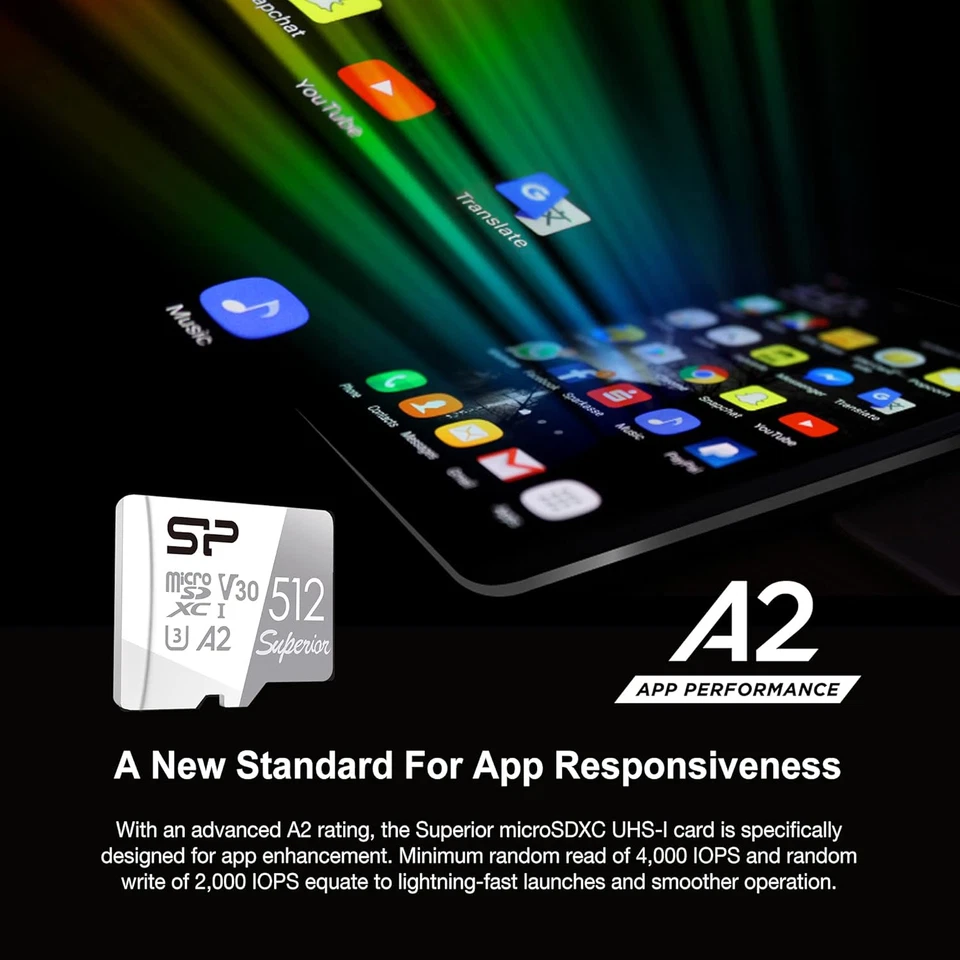 Silicon Power 512GB Superior Micro SDXC UHS-I (U3), V30 4K A2 with Adapter - Image 4 of 4