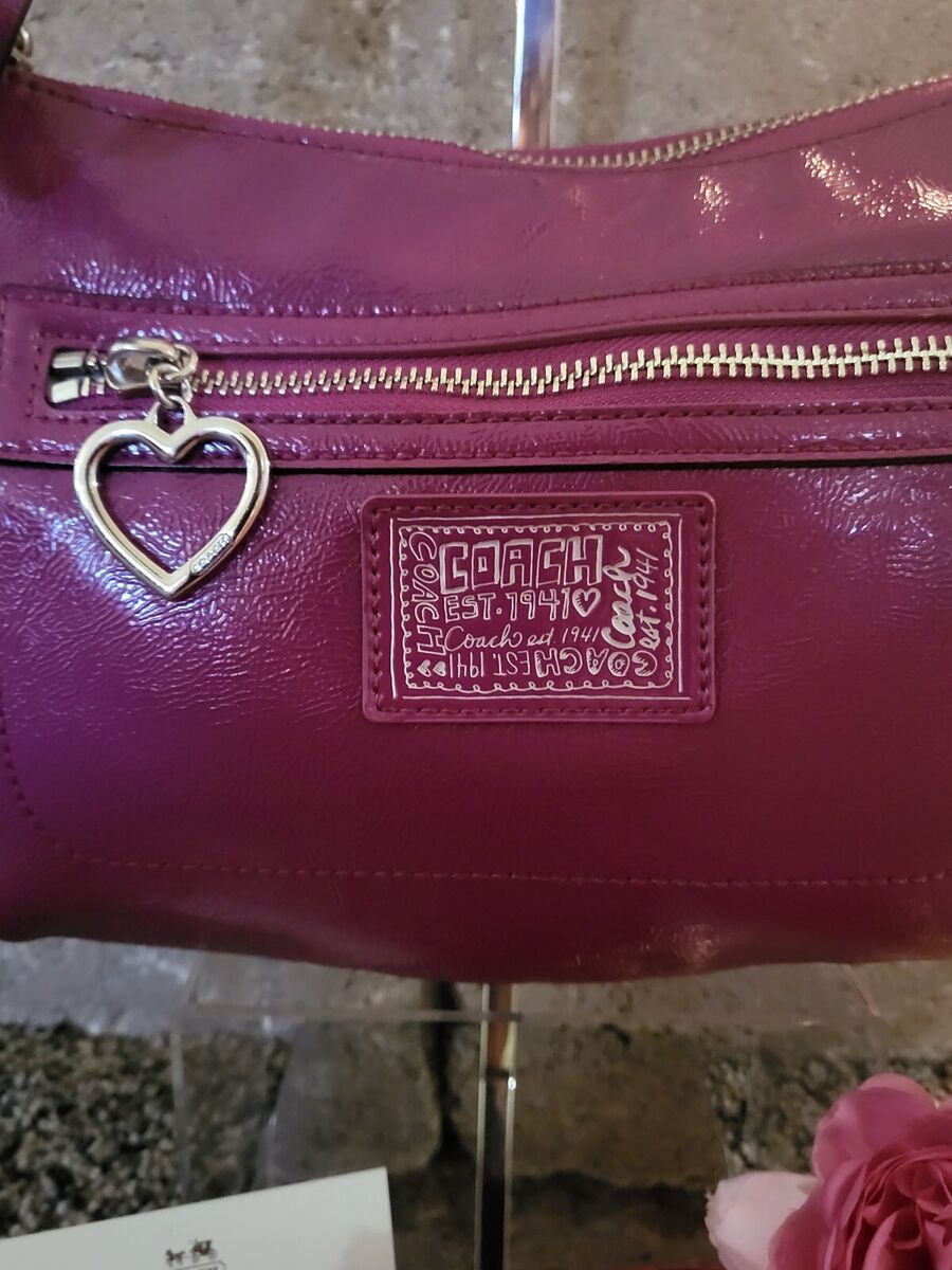Coach F20017 Poppy Daisy Liquid Gloss Berry Patent Leather Coach F20017 Poppy Daisy Liquid Gloss Berry Patent Leather