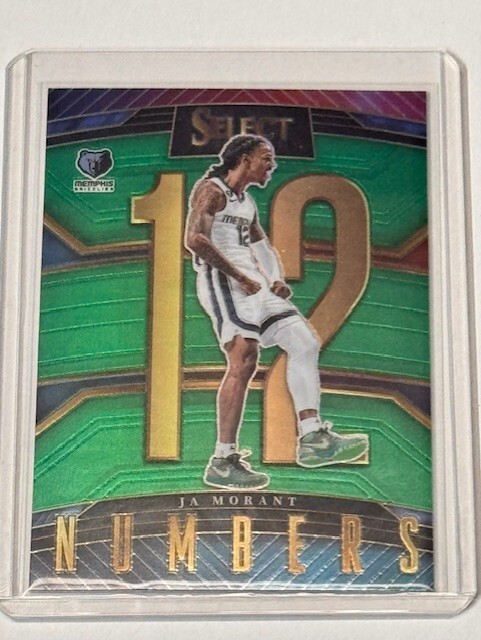 Ja Morant Grizzlies 22-23 Panini Select Numbers Green Prizm #1