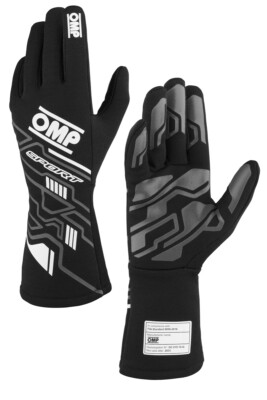 OMP Sport Gloves FIA 8856-2018 Racing Motorsport BLACK-WHITE