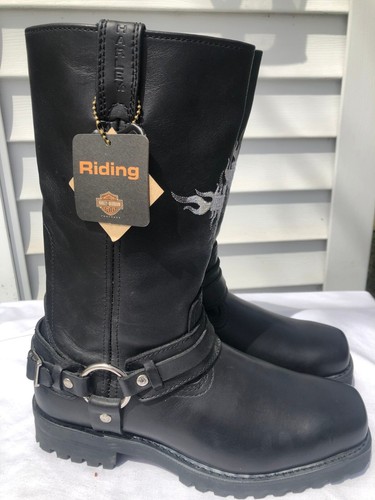 Nuevas botas arnés de cuero negras Harley Davidson para hombre talla 9 Sentry 91055 con etiquetas - Imagen 7 de 10
