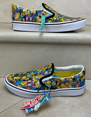 Mens Size 9.5 - Vans X The Simpsons - Springfield - Comfycush Slip