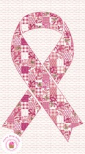 Riley Blake HOPE IN BLOOM Quilt Fabric PANEL 24" x 44" Breast Cancer Ribbon