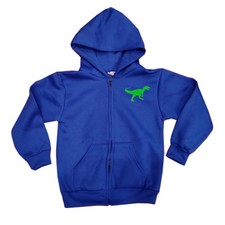 Kid Youth size Dinosaur Tyrannosaurus T-Rex Jacket zip up zipper Hoodie ROYAL