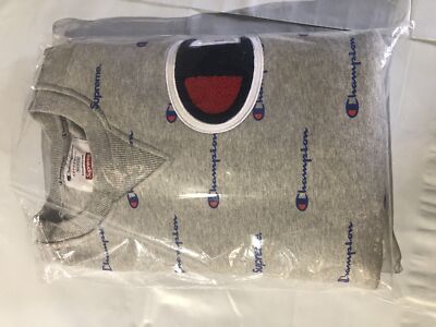Supreme Champion Script Crewneck Grey M F/W 13 | eBay UK