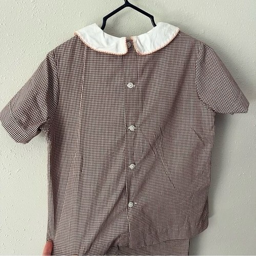 Southern Smocked Company 2 Piece Outfit Pumpkins Brown/White Collared Size 5 - Picture 6 of 8