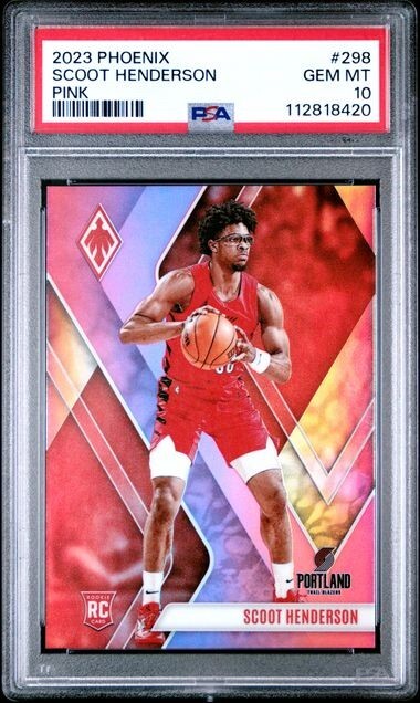 Scoot Henderson 2023 Panini Phoenix RC Pink SP /175 PSA 10 (Pop 3) #298