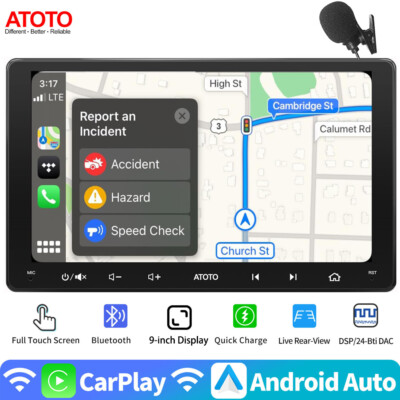 ATOTO F7WE 9in Double 2DIN Car Stereo Wireless Android Auto CarPlay Bluetooth FM