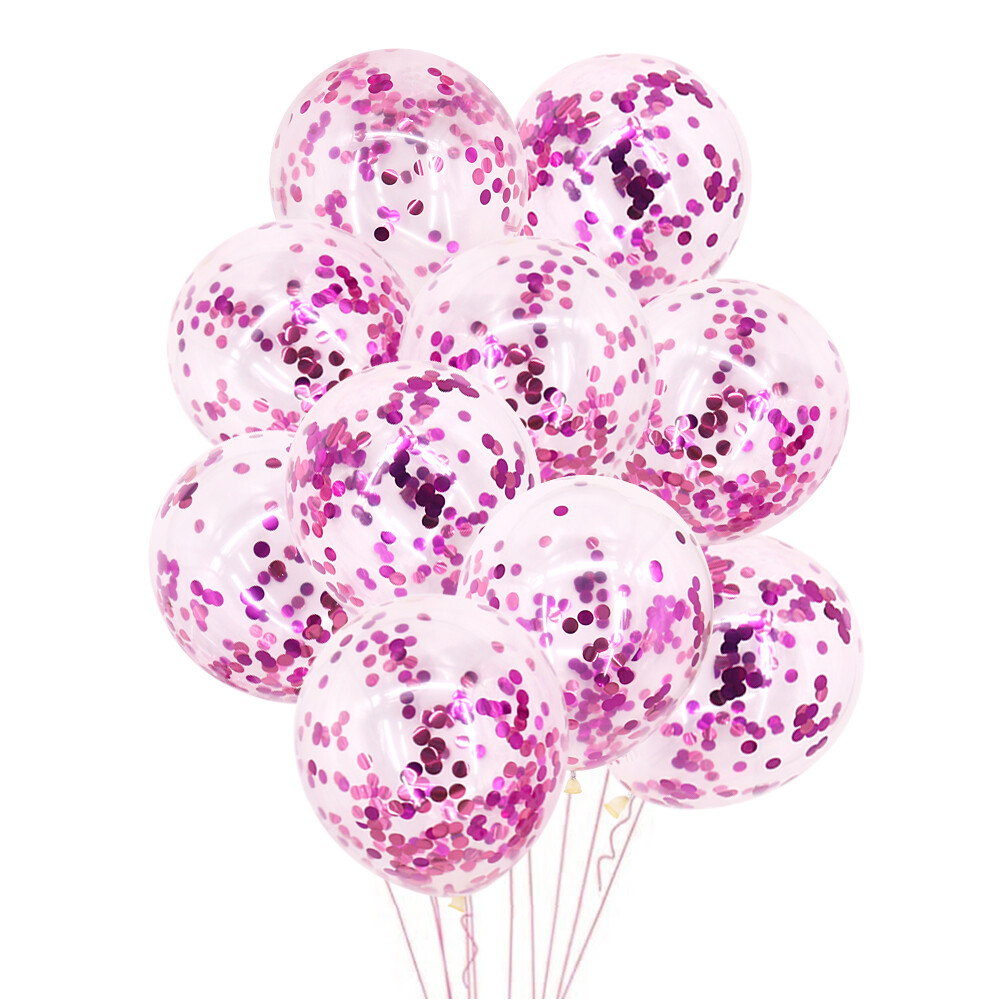 TtS 10pcs Pink Large Confetti Latex Balloons Helium Birthday Party Wedding Decor