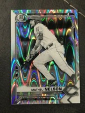 MATHEU NELSON 2021 Bowman Draft Chrome Lite Black & White RayWave Refractor