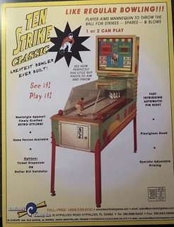 TEN STRIKE CLASSIC Bowler Arcade Advertising Brochure Flyer 2003 Box Ship