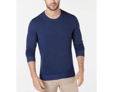 Alfani Mens Sweater Indigo Heather Blue Size 2XL Crewneck Pullover. NEW w/tags.