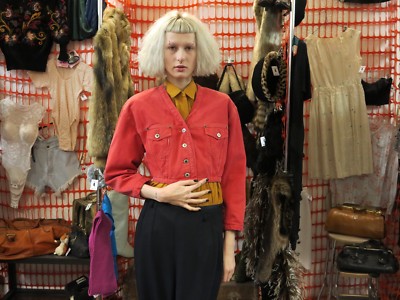 Kenny Jeans Jeanjacke Jacke kurz rot M 90er True Vintage jeans