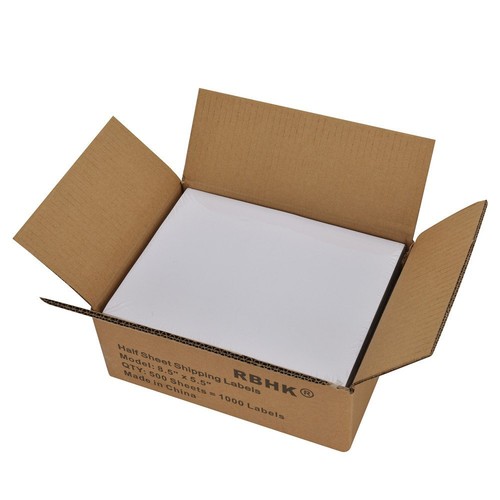20000 Half Sheet Shipping Labels 8.5x5.5 Self Adhesive Round Corner Laser inkjet - Picture 4 of 7