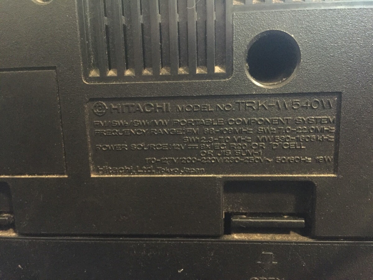 HITACHI TRK-W540W DOUBLE TWIN DECK VINTAGE BOOMBOX GHETTO BLASTER