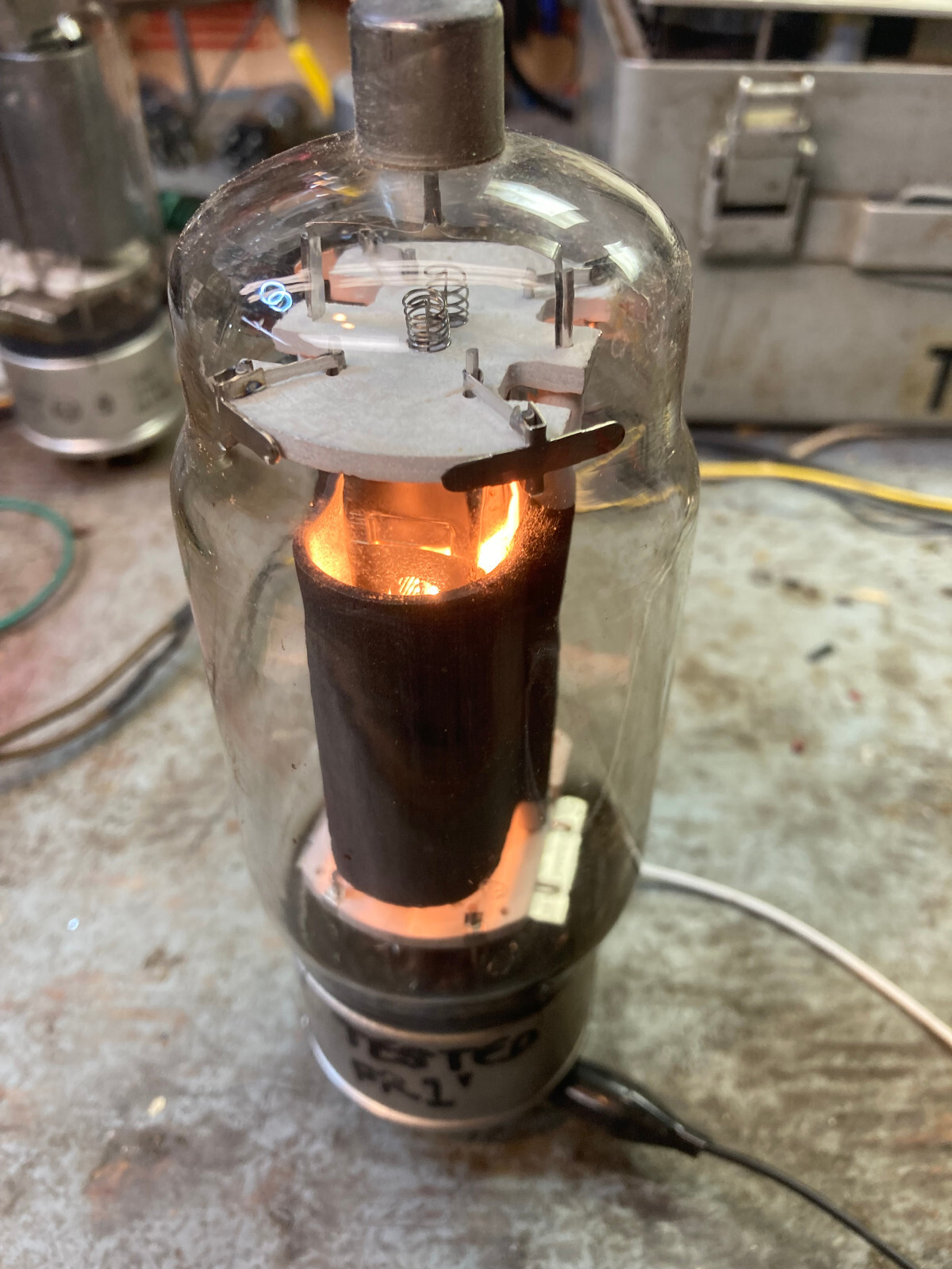 Pair JAN CRC 813 RCA VT144 ham radio transmitter vacuum tubes good