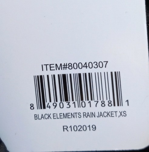 Chaqueta de Lluvia Kong Elements Empaquetable Perro Negra Talla XS Nueva - Imagen 6 de 7