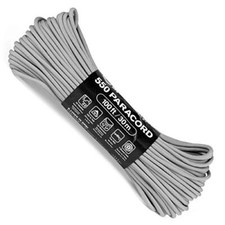 Atwood Rope MFG 550 Paracord 100 Feet 7-Strand Core Parachute Cord Grey