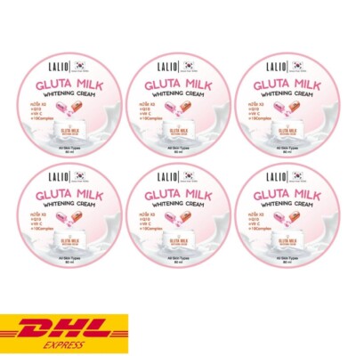 6x Lalio Gluta Milk Brightening Cream Soft Smooth Facial Skin Moisturizing 80 ml