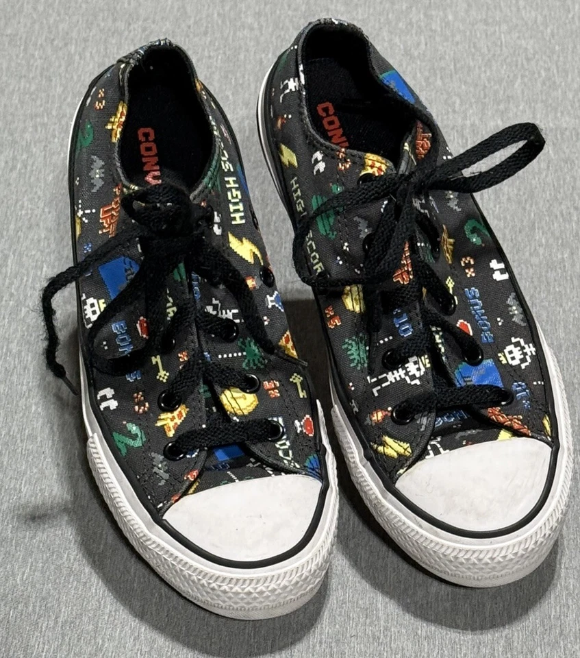 Zapatillas Converse CTAS Gamer Junior Niño Talla 4 Tormenta Viento Negras Foto 3 de 4