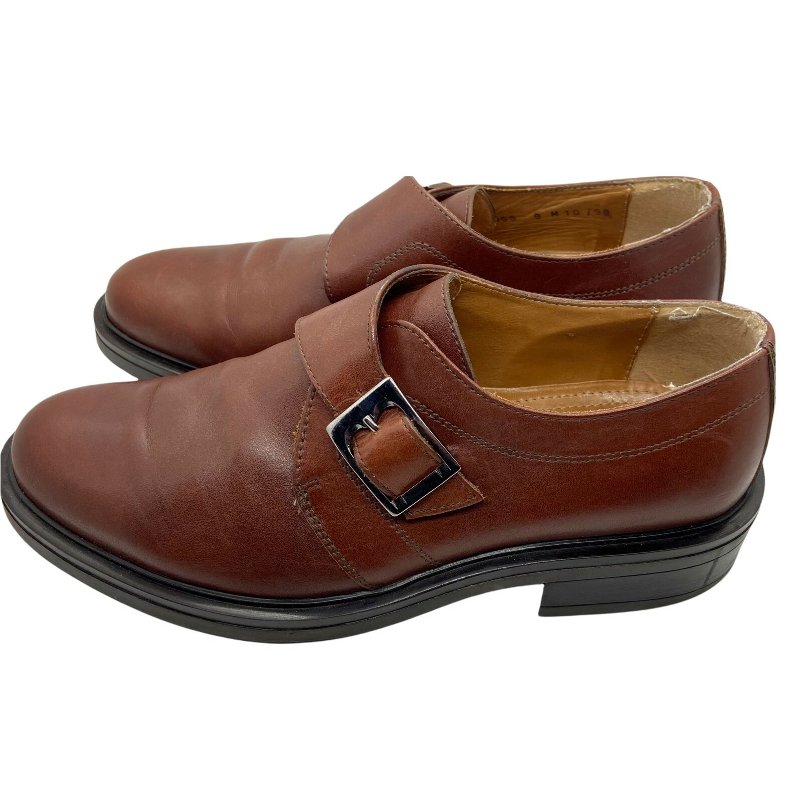 SAOLA Scarpe eleganti Oxford basse uomo taglia 9 M pelle marrone punta mandorla fibbia comode