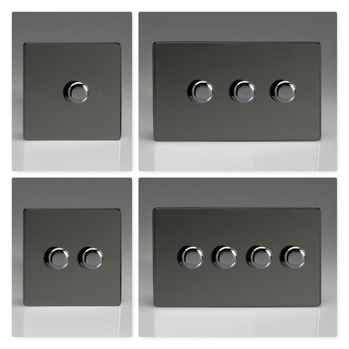 Varilight Screwless Iridium Black LED VPro Dimmer Switches 1 2 3 4 Gang eBay