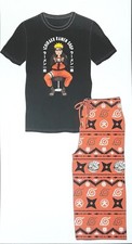 NARUTO SHIPPUDEN COLLECTION MEN'S 2 PIECE SLEEP TEE  PANT SET SIZE S - NEW  