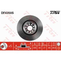 TRW 2X Bremsscheibe Vorne 345 BelüFtet FüR VW Golf VI 5K1 Passat Variant