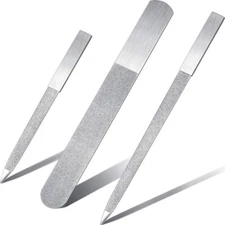 3 PCS Diamond Nail File Set Stainless Steel Double Side Buffer Manicure N861