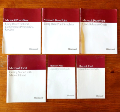 Microsoft Powerpoint Word Excel Quick Reference Guides - 1988 Vintage Computing