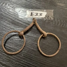 ANTIQUE IRON JOINTED SNAFFLE BRIDLE BIT HORSE TACK L1