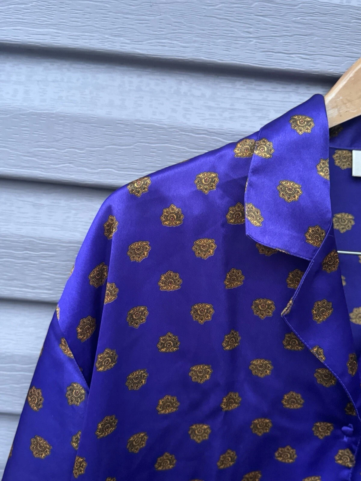 UNDERCOVER Victorias Secret Pigiama Raso Camicia Oversize Abito Etichetta Oro Crest Paisley