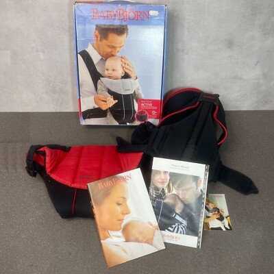 Baby Bjorn Active Carrier Baby Carrier Black Mesh Excellent