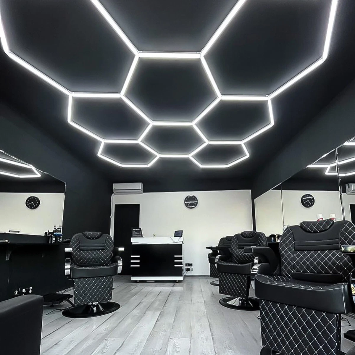 Hexagon LED Lighting Car Showroom Workshop Gym DIY Ceiling Light Without Border