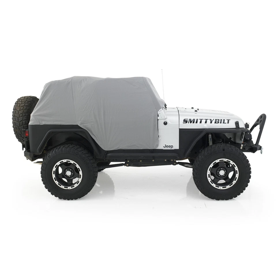 Smittybilt Gray Water-Resistant Cab Cover w/ Door Flaps For Jeep Wrangler TJ YJ - Image 4 of 4
