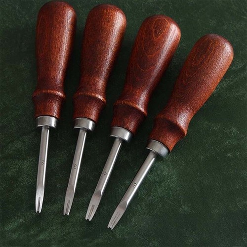 Biseau en cuir artisanat bord skiving à faire soi-même coupe artisanale avec outil poignée en bois - Photo 10/15
